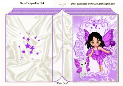 Cute Little Faerie with Little Kitty Folded Book