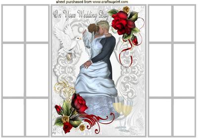 Kisses for a Beautiful Bride with Red Roses French Gatefold