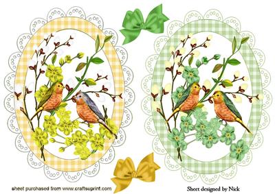 Pretty Floral Toppers with Birds and Bows