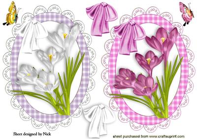 Pretty Fressia Toppers in Gingham and Lace with Butterflies