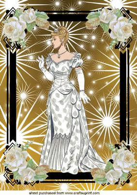 Elegant Lady in Her Ballgown A4 Topper