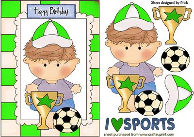 I Love Sports Little Boy with Football