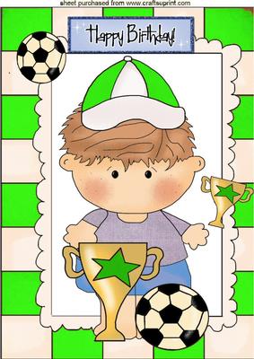 I Love Sports Little Boy with Football A4