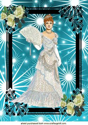 Elegant Lady in Ballgown A4 Topper