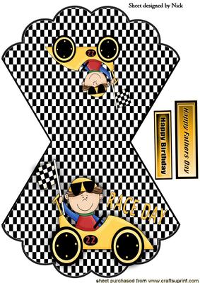 Race Day, Racing Driver on Rocker/wobble Card