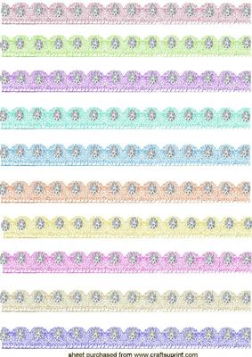 Beautiful Lace Borders with Diamonds in Pastel Colours