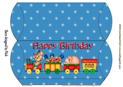 Lovely Teddy Toy Train Pillow Box Long Dl