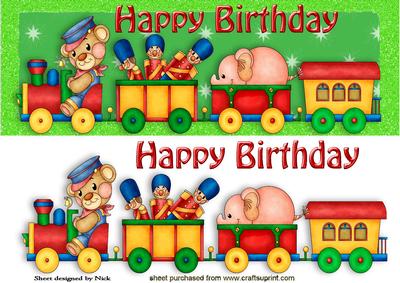 Teddy with Toy Train with Green Stars Dl