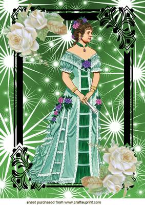 Elegant Lady in Green A4 Topper