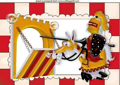 Jouster Gauntlet with Horse and Drawbridge A4