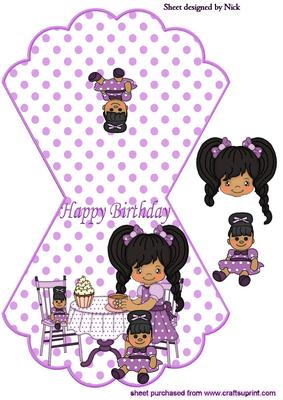 Cute Little Girl with Her Doll at a Tea Party