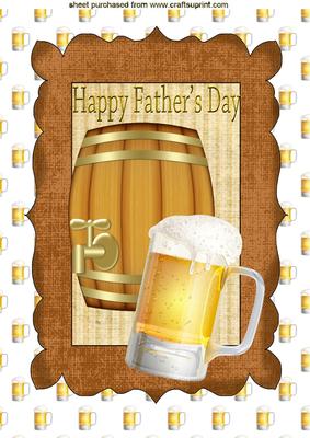 Beer Barrel and Pint of Beer for Fathers Day A4