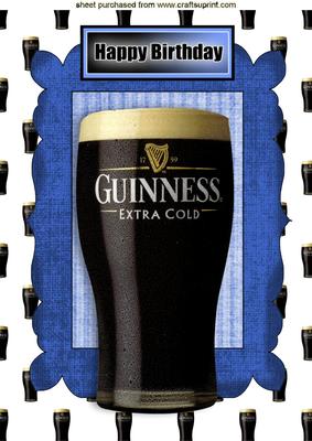 Pint of Beer in Blue Frame A4