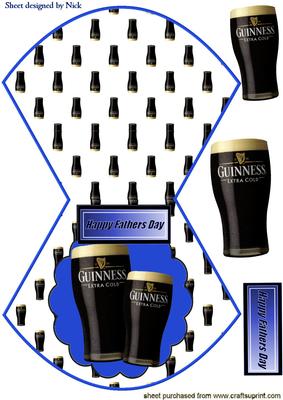 Pints of Guinness on Rocker Card for Fathers Day