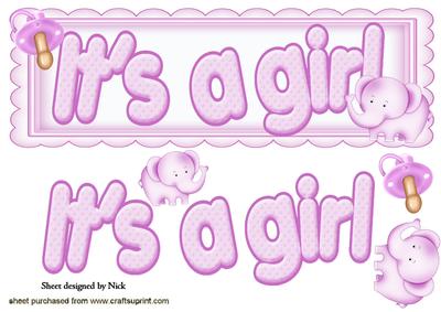 It's a Girl with Little Pink Elephant Dl