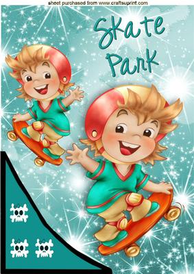 Boys in Skate Park Having Fun A4