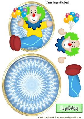 Clown with Balloons Rocker Card