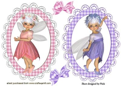 Dancing Faerie Toppers in Pink /purple