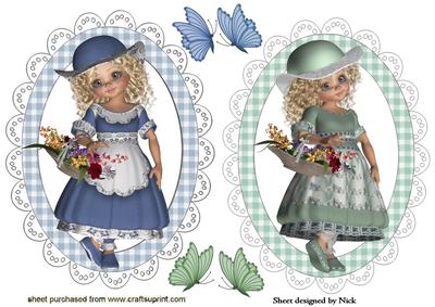 Little Dutch Girl Toppers with Flowers