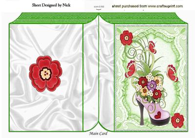 Flowers in Bloom in Pretty Shoe Folded Book