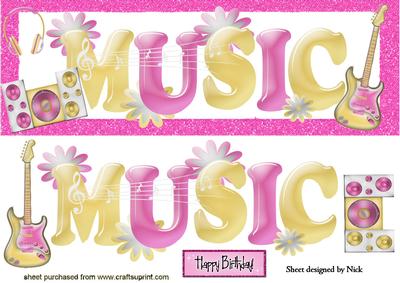 Music Just Rocks, Pink Guitar and Beatbox Dl