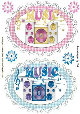 Music Beatbox with Flowers Toppers