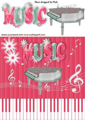 Music Floral Piano 8x8