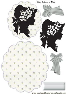 Wobble/rocker Silhouette Vintage Lady in Silver
