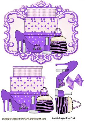 Pretty Ladies Shoe with Make Up in Purple
