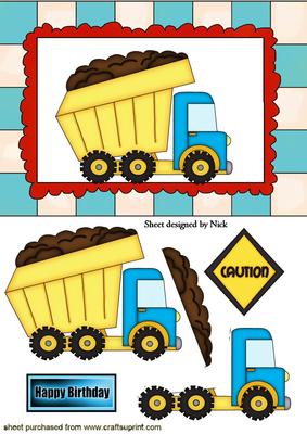 Dumper Truck in Blue Frame