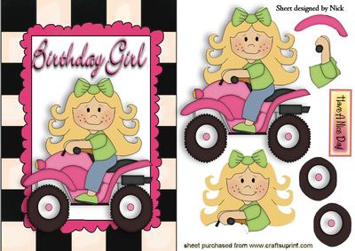 Birthday Girl on a Quad Bike in Pink
