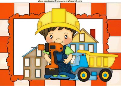 Builder with a Drill on a Building Site A4