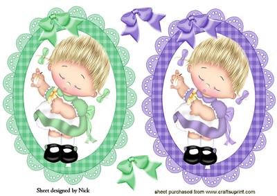 Cute Little Girl Toppers in Frill Frames