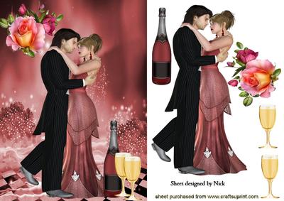 Dancing Couple on There Anniversary with Champagne