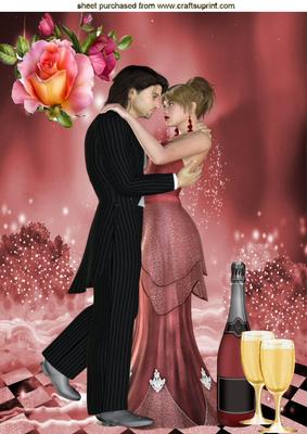 Dancing Couple on There Anniversary with Champagne A4