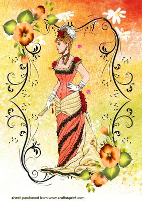 Elegant Victorian Lady in Autumn Shade A4 Topper