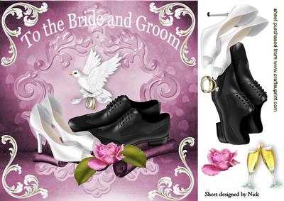 Lovely Wedding Shoes with White Dove 8x8