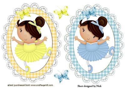 Little Ballerina Toppers Wit Butterflies