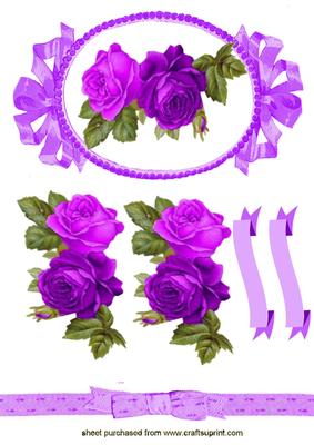 Gorgeous Purple Roses in Pretty Frame
