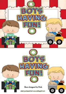 Boys Having Fun with Lorry and Jeep