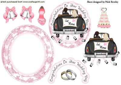 Wedding Couple with Wedding Rings Rocker Card