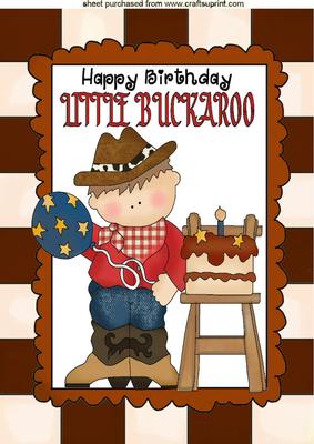 Little Buckaroo Birthday Boy A4