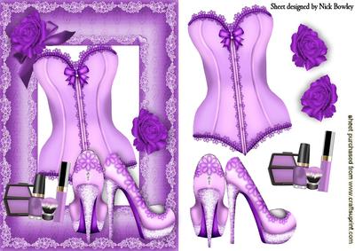 Pretty Purple Basque with Rose and Shoes