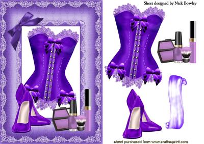 Shades of Purple! Pretty Basque, Shoes and Makeup