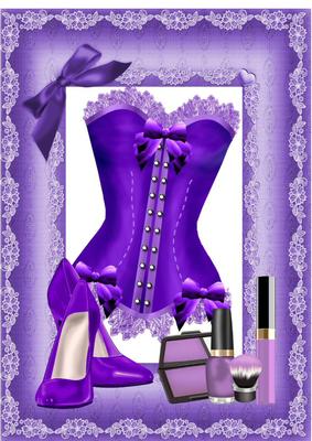 Shades of Purple! Pretty Basque, Shoes and Makeup A4