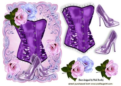 Pink/lilac Roses with Pretty Basque and Shoes