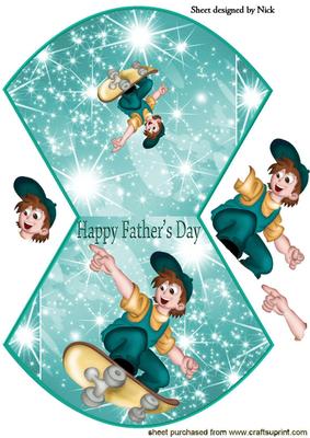 Skate Boarder for Fathers Day Rocker Card