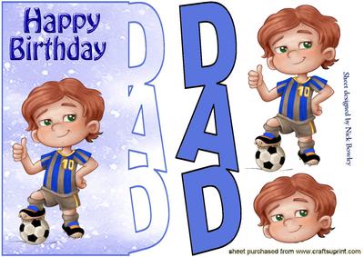 Footballer for Dad (word) Card