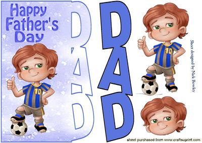 Footballer for Dad(word) Crd, for Fathers Day