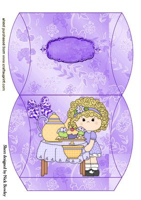 Little Girls Tea Party, Pillow Box